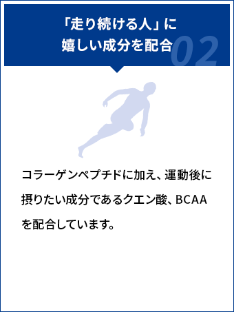 「走り続ける人」に嬉しい成分を配合